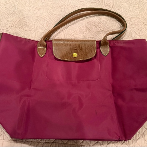 Elegant Longchamp Brown and Pink Women's Handbag long straps - Picture 2 of 10